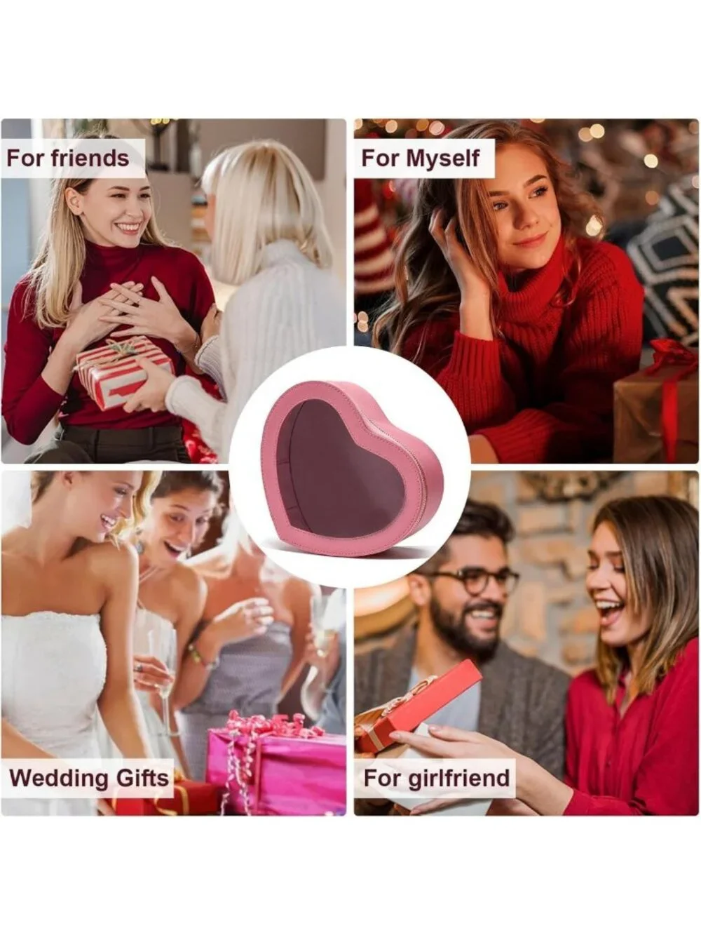 Pink Heart Shaped Makeup Bag - Waterproof Travel Organizer, Perfect Valentine
